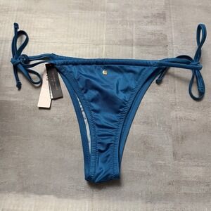 Victoria's Secret String Bikini Bright Blue Size Large Tie Sides‎ Adjustable NEW